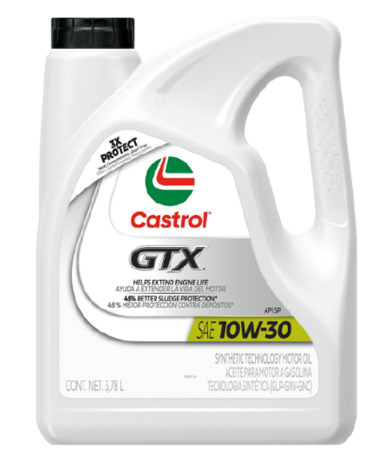 Envase de aceite CASTROL CASTROL GTX GAS 10W30 TECNOLOGIA SINTETICO - GL 4LT grado 10W30 - Lubricentro Piloto